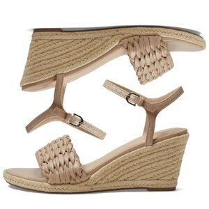 Bandolino Jingle Wedge Sandals 9.5 11 Espadrille Jute Braided Strap Ankle Buckle
